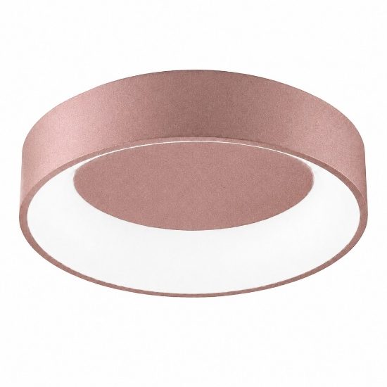 Plafoniera 80 cm moderna oro rosato anello led 96w cct 3000k 4000k