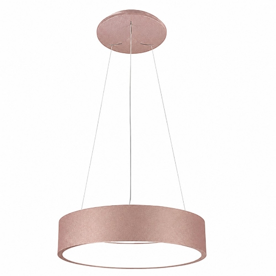 Lampadario 45 cm a sospensione moderna oro rosato anello led 27w cct 3000k 4000k