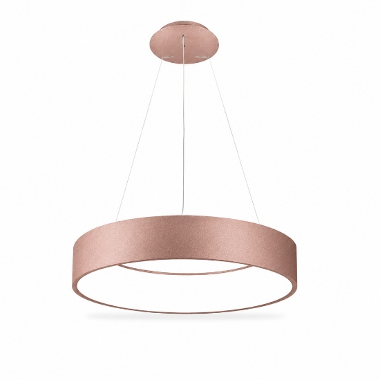 Lampadario 60 cm moderno oro rosato anello led 36w cct 3000k 4000k per soggiorno