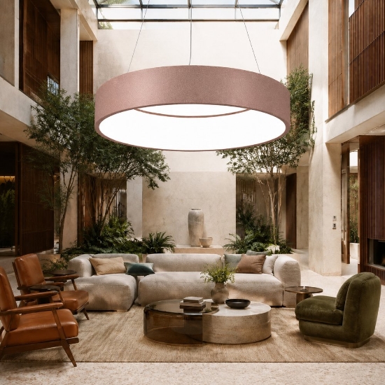 Lampadario 60 cm moderno oro rosato anello led 36w cct 3000k 4000k per soggiorno