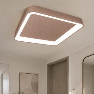 Plafoniera 35cm per ingresso moderna quadrata oro rosato led 40w cct 3000k 4000k