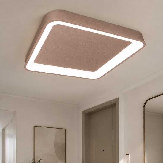 Plafoniera 50cm moderna quadrata per cucina oro rosato led 50w cct 3000k 4000k