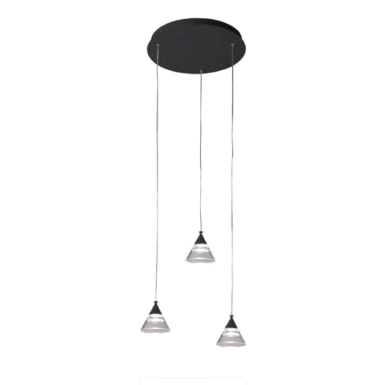 Lampadario a sospensione conico moderno antracite per cucina led 21w cct 3000k 4000k