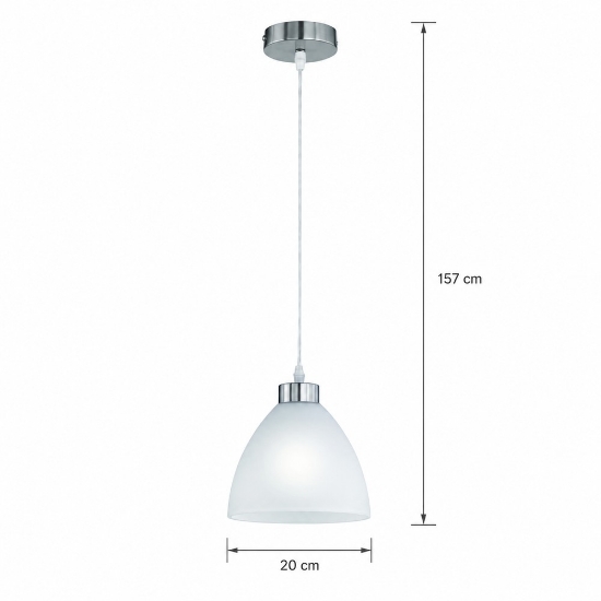 Lampada a sospensione da cucina cupola nichel opaco