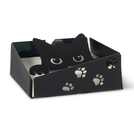 Portatovaglioli centrotavola moderno gatto nero