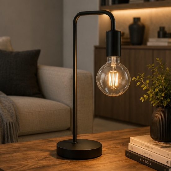 Lampada da tavolo moderna nero opaco e27