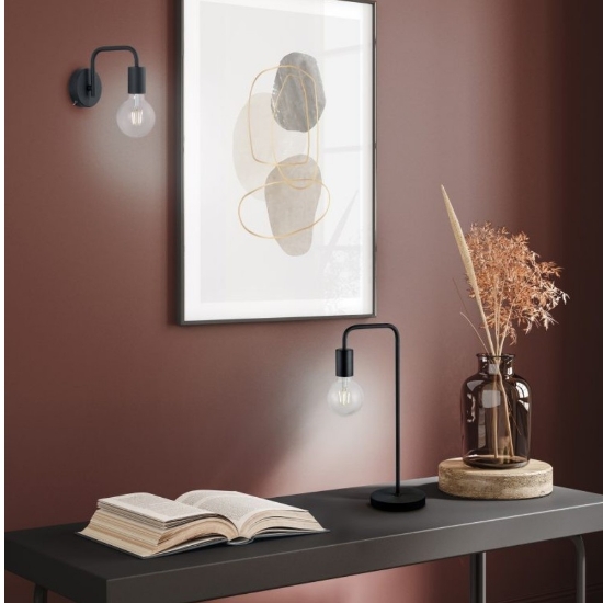 Lampada da tavolo moderna nero opaco e27