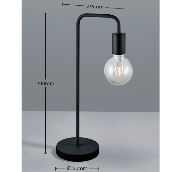 Lampada da tavolo moderna nero opaco e27