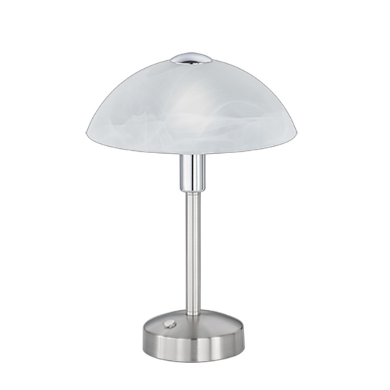 Abat jour da comodino nichel opaco vetro led 3000k dimmerabile