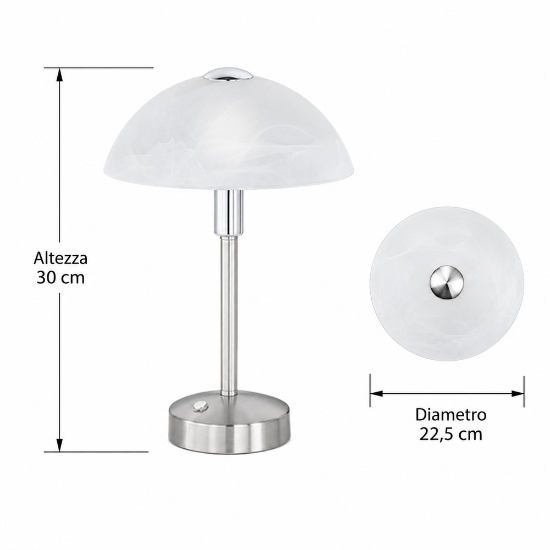 Lampada da comodino abat-jour ottone satinato led 4w 3000k