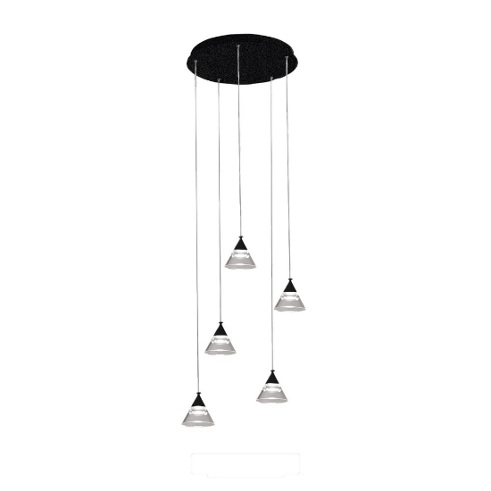 Lampadario a sospensione moderno conici nero led 35w cct 3000k 4000k