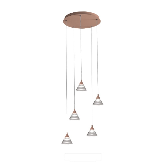 Lampadario a sospensione pesca led 35w cct 3000k 4000k con 5 luci