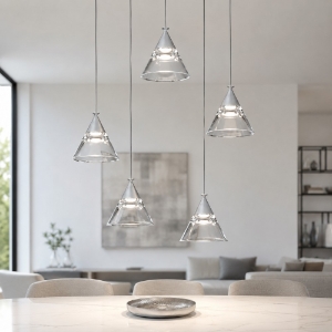 Lampadario a sospensione moderno grigio perla led 35w cct 3000k 4000k
