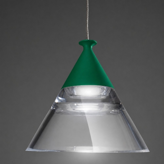 Lampadario a sospensione moderno verde bosco led 35w cct 3000k 4000k