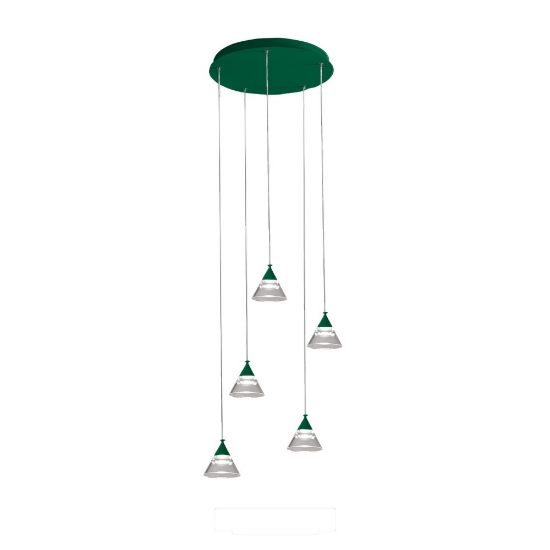 Lampadario a sospensione moderno verde bosco led 35w cct 3000k 4000k