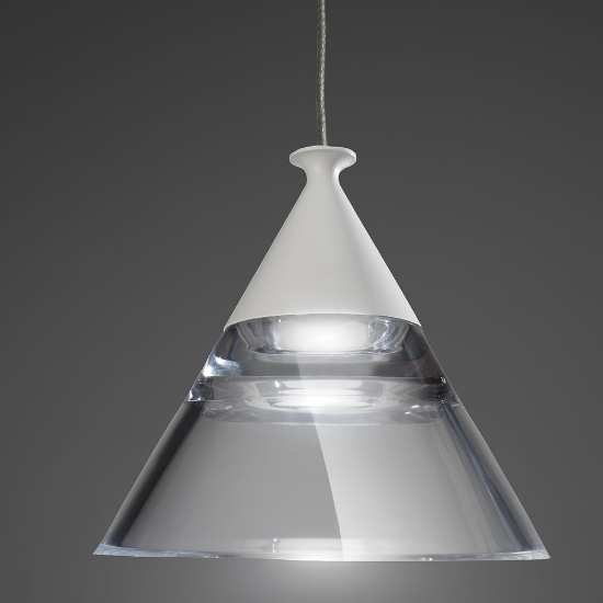 Lampadario a sospensione moderno conica bianca led 35w cct 3000k 4000k