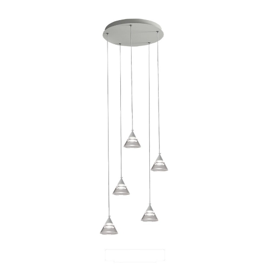 Lampadario a sospensione moderno conica bianca led 35w cct 3000k 4000k