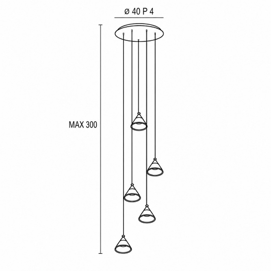 Lampadario a sospensione moderno conica bianca led 35w cct 3000k 4000k
