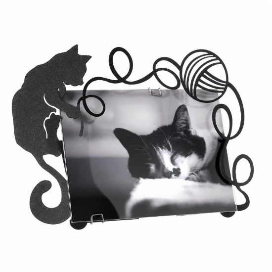 Cornice portafoto moderno gatto nero design rettangolare