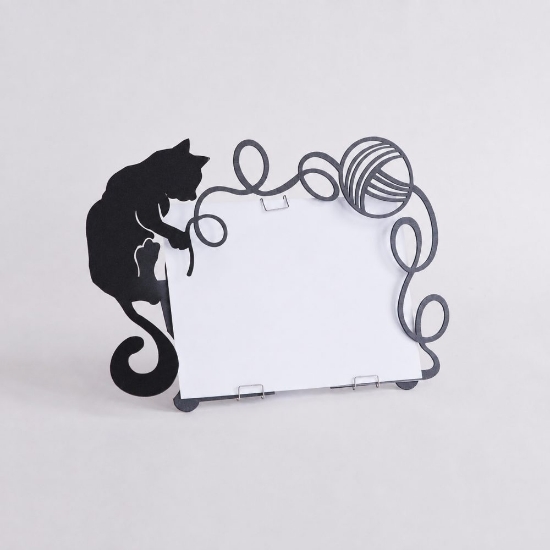 Cornice portafoto moderno gatto nero design rettangolare