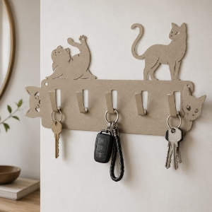 Portachiavi da parete moderno gatti beige per ingresso