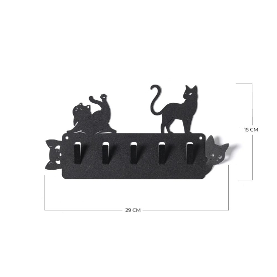 Portachiavi moderno nero da ingresso design gatto