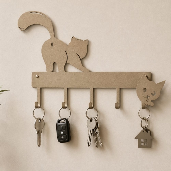 Portachiavi da parete ingresso moderno gatti beige