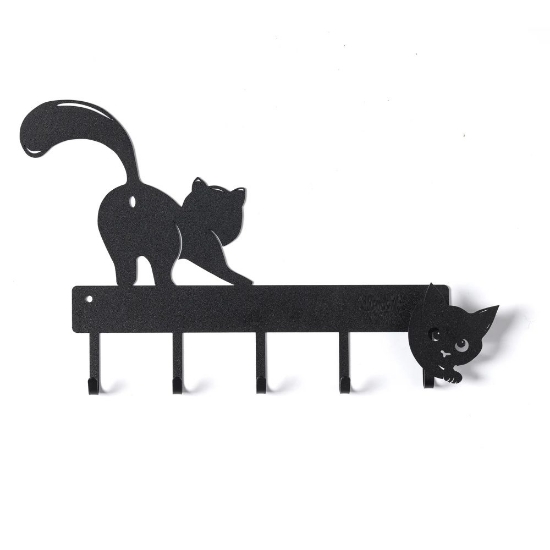 Portachiavi da parete moderno design gatto nero