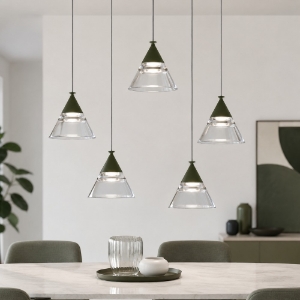 Lampadario a sospensione moderno conici antracite led 35w cct 3000k 4000k