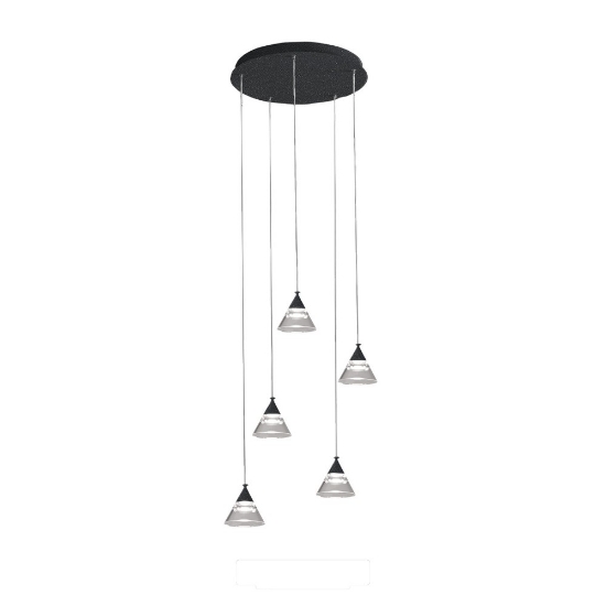Lampadario a sospensione moderno conici antracite led 35w cct 3000k 4000k