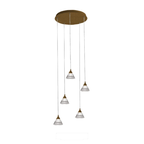 Lampadario a sospensione moderno conici rame opaco led 35w cct 3000k 4000k