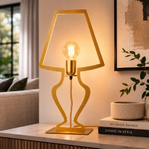 Lampada da tavolo per soggiorno moderna oro trasparente