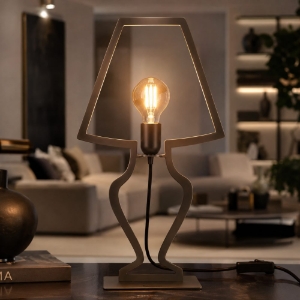 Lampada da tavolo design minimalista color fango
