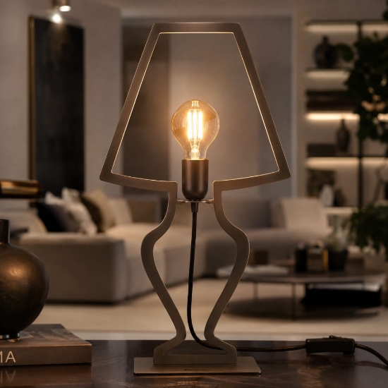 Lampada da tavolo design minimalista color fango