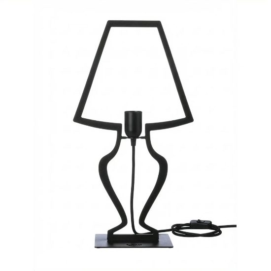Lampada nera da tavolo soggiorno design minimalista
