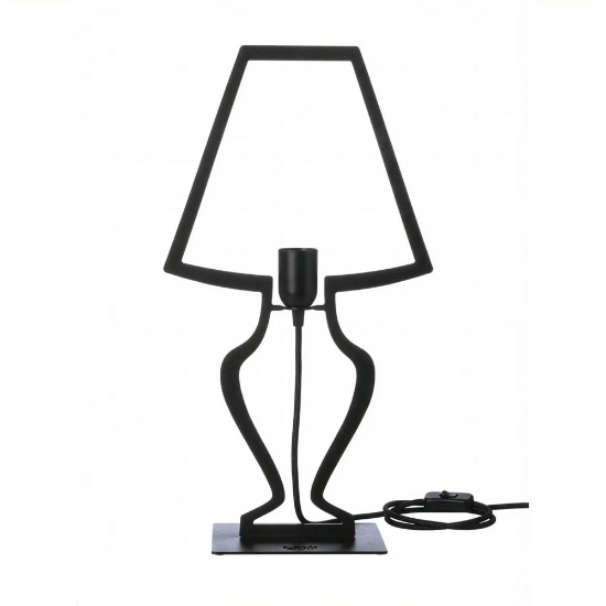 Lampada nera da tavolo soggiorno design minimalista