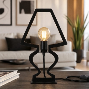 Lampada da tavolo soggiorno nera stile minimal