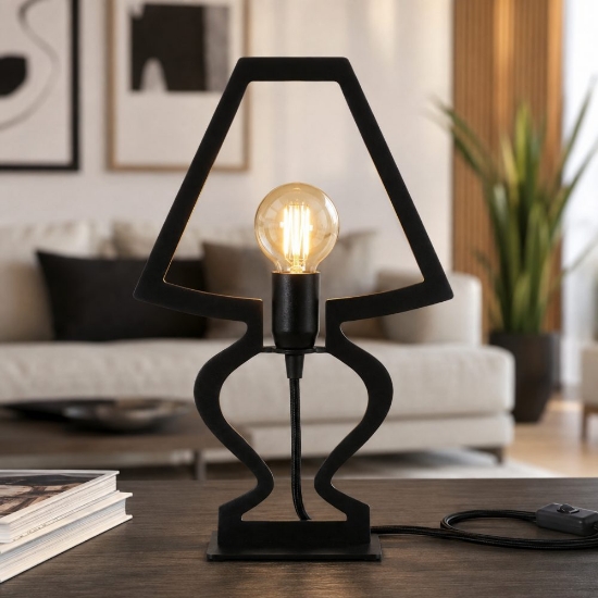 Lampada da tavolo soggiorno nera stile minimal