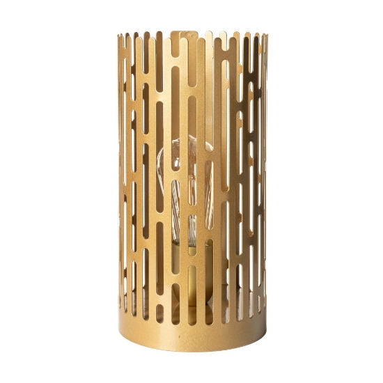 Lampada da tavolo design moderno cilindro oro