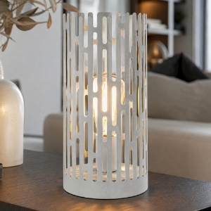 Lampada da tavolo bianco marmo design cilindro moderno