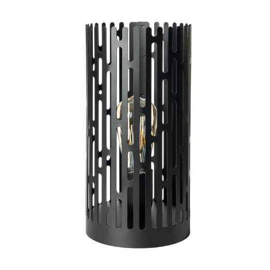 Lampada da tavolo moderna design cilindro nero