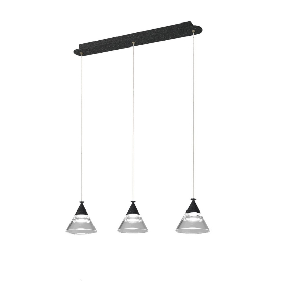 Lampadario a sospensione moderno per cucina conico antracite led 21w cct 3000k 4000k