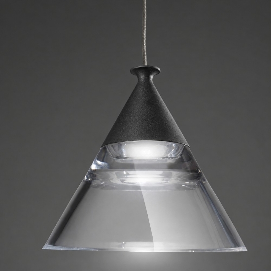 Lampadario a sospensione moderno per cucina conico antracite led 21w cct 3000k 4000k