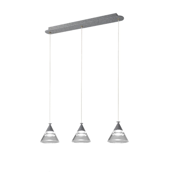 Lampadario a sospensione moderno per cucina conico grigio perla led 21w cct 3000k 4000k