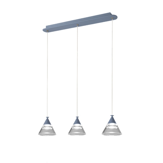 Lampadario a sospensione conico moderno carta da zucchero per cucina led 21w cct 3000k 4000k
