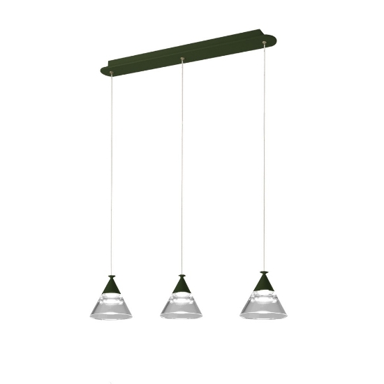 Lampadario a sospensione verde oliva per cucina led 21w cct 3000k 4000k