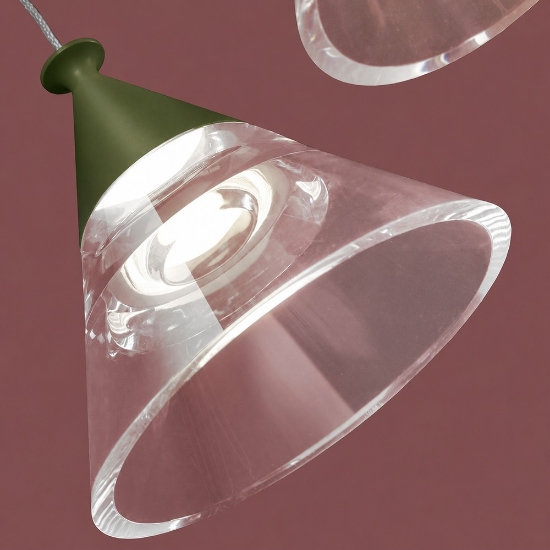Lampadario a sospensione verde oliva per cucina led 21w cct 3000k 4000k