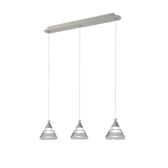 Lampadario a sospensione conico moderno bianco per cucina led 21w cct 3000k 4000k