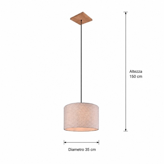 Lampada a sospensione sabbia legno led 6w 3000k