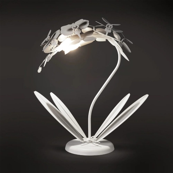 Lampada da tavolo moderna design orchidea bianca